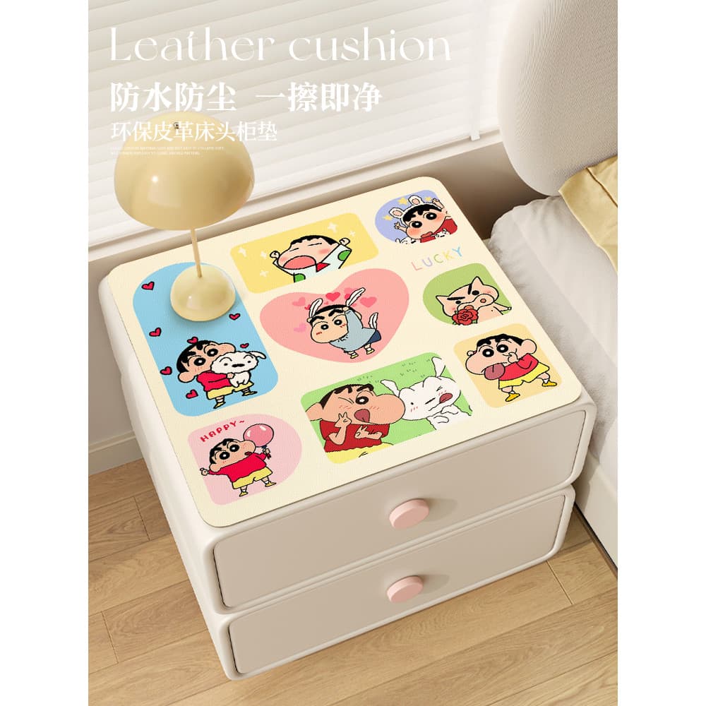 Desenho animado Crayon Shin-Chan Mesa de cabeceira Tapete protetor Toalha de mesa Quarto doméstico Capa de mesa de cabec