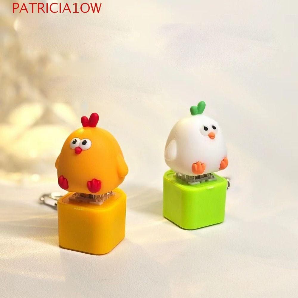 PATRICIA1OW Chaveiro de teclado em forma de peixe, pintinho mecânico amarelo brilhante, RBNK
