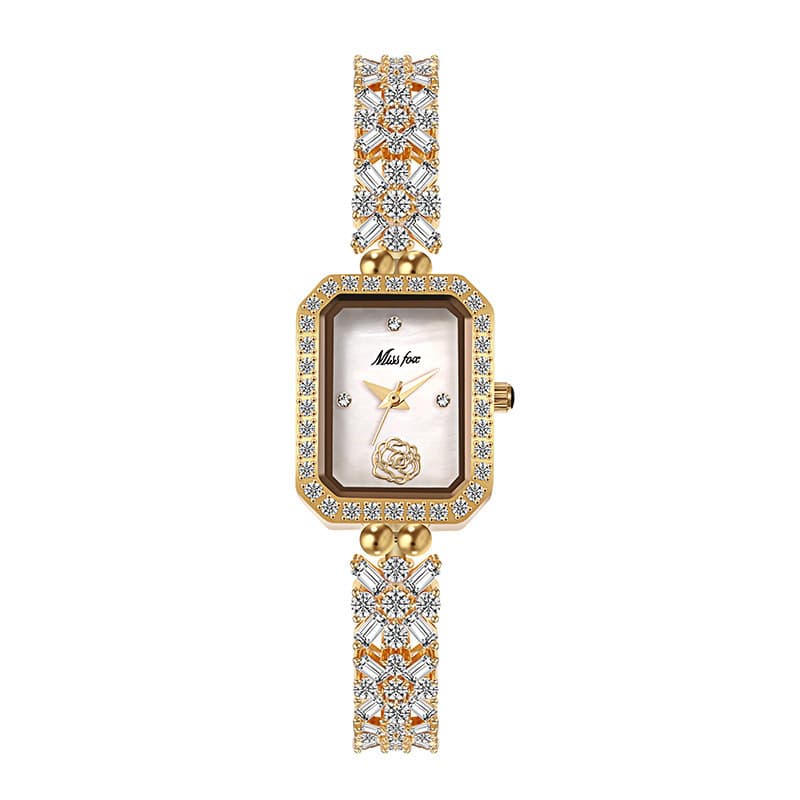 Relógio feminino estilo ins elegante e elegante cravejado de diamantes de alta qualidade com mostrador pequeno