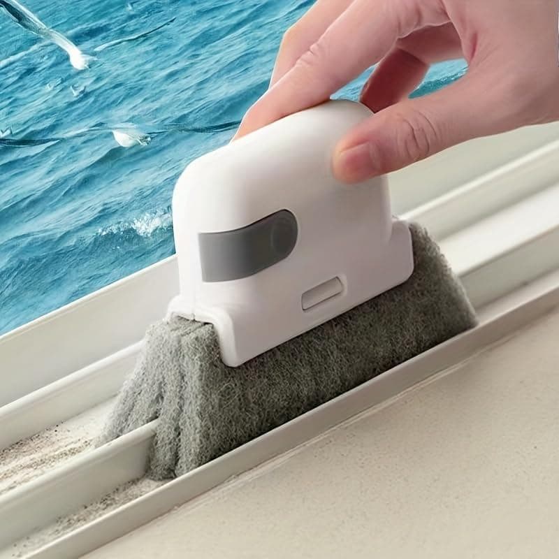 Escova de Limpeza 2 em 1 para Fendas, Escova Manual para Limpeza de Trilhos de Janelas e Portas Deslizantes, Ferramenta
