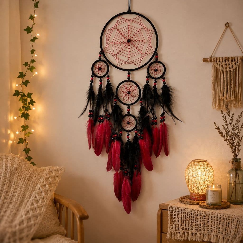 Série floresta indiana apanhador de sonhos quarto enfeites de cabeceira sinos de vento menina coração presentes de anive