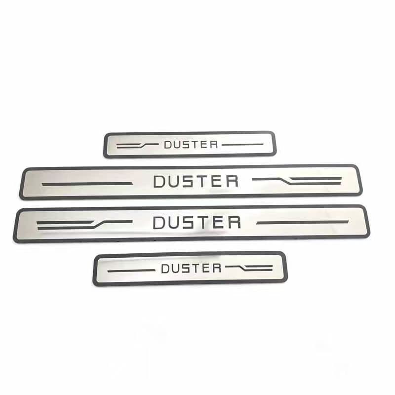 Aço Inoxidável Guarnição de Soleira Proteção de Porta de Carro para Renault Duster, Conjunto de 4 peças