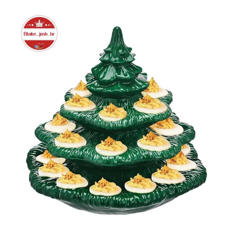 [Qualidade B] Árvore De Natal De Ovo Deformado , Prato Derramado De Cerâmica , Bandeja Oval Reutilizável Para Férias Com