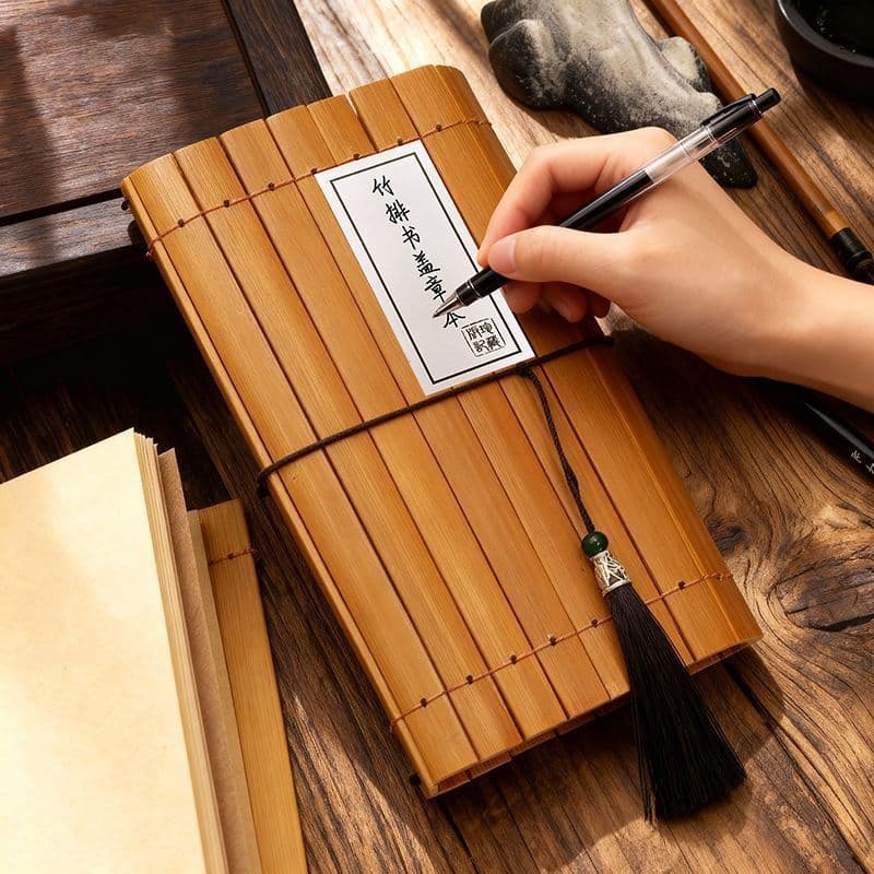 Tipos de bambu antigo criativo estilo chinês caderno de bambu de alto valor caderno Cultural criativo carimbo caderno ma