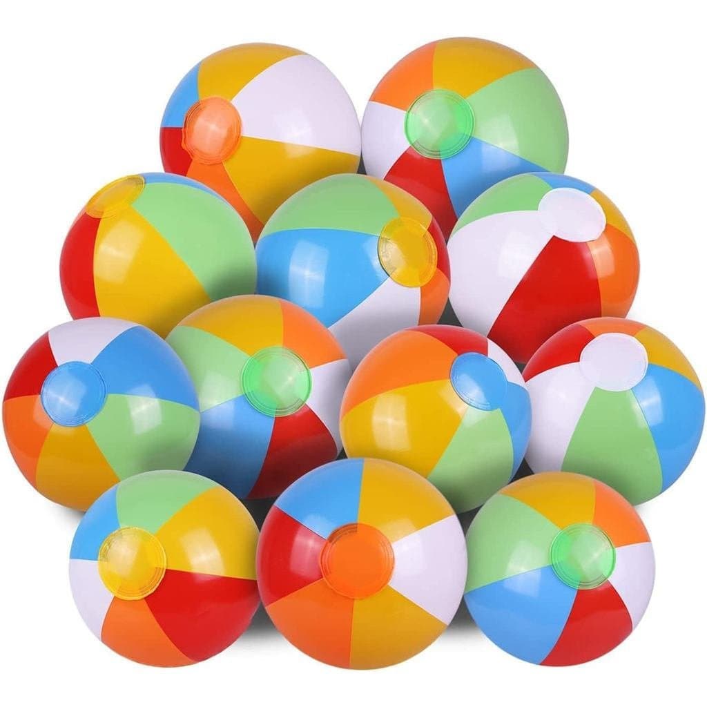 SYZ 12 Bolas de Praia em Lote - Brinquedos Infláveis para Piscina para Suprimentos de Festa de Aniversário, Ótimas para