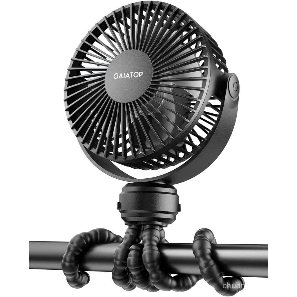 Ventilador Portátil Mini para Carrinho de Bebê Gaiatop, Funciona a Bateria, Com Clipe, Desmontável, 3 Velocidades, Recar