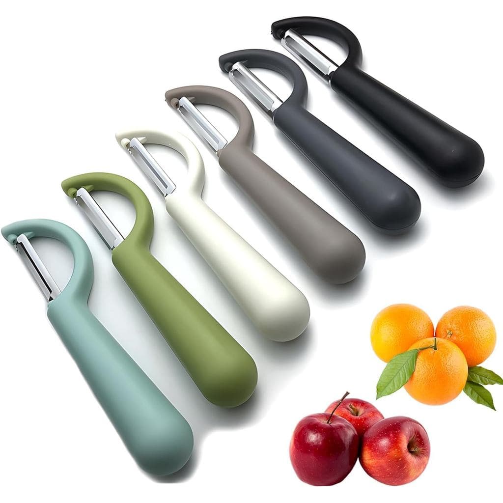 Conjunto de 6 Descascadores de Legumes Trez Treamer para Cozinha, Descascador em Y de Aço Inoxidável para Batatas, Maçãs