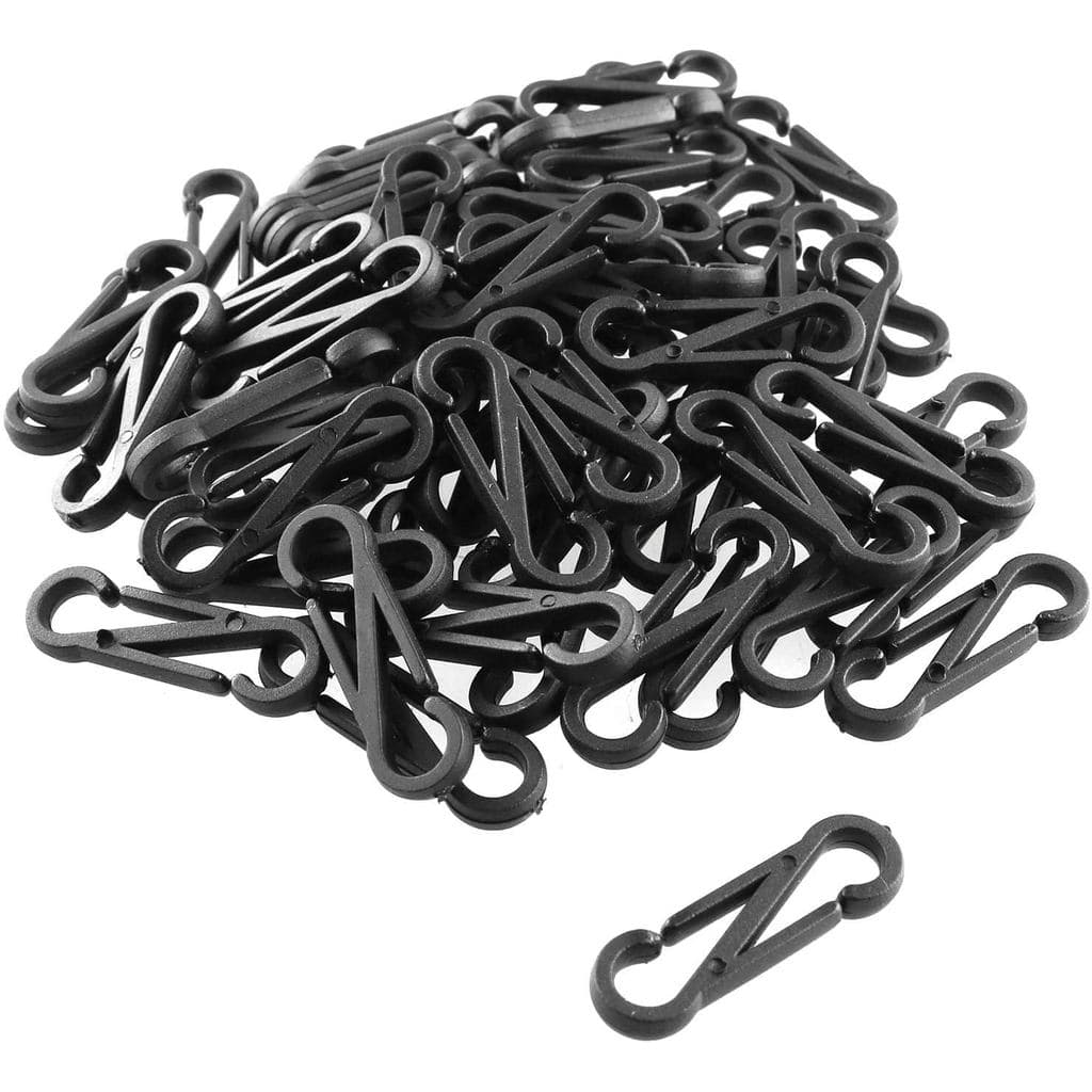 60 peças de ganchos de plástico - ganchos em formato de 8 para toalhas e luvas, clipes de pressão pretos de 30mm para co