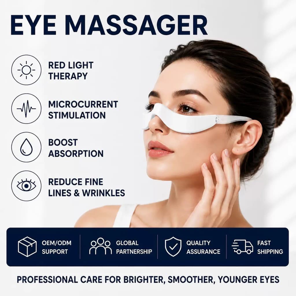 Instrumento de fototerapia vermelho usado sob os olhos, massageador pode reduzir olheiras e inchaço flutuan