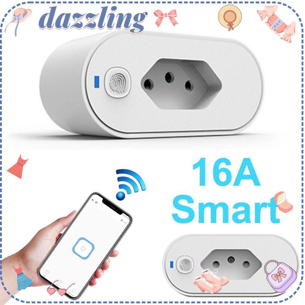 Adaptador De Tomada Inteligente Deslumbrante , Conectividade Tuya WiFi , Bloqueio Infantil , Plugue Brasil , Controle De