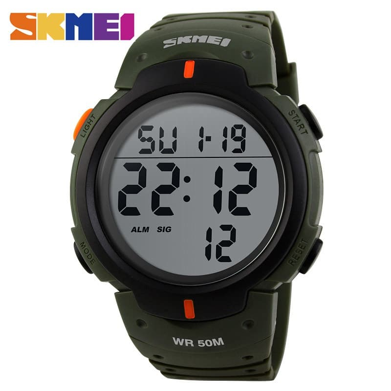 Skmei relógios de esportes masculinos cronos relógio de contagem regressiva à prova dwaterproof água led digital homem r
