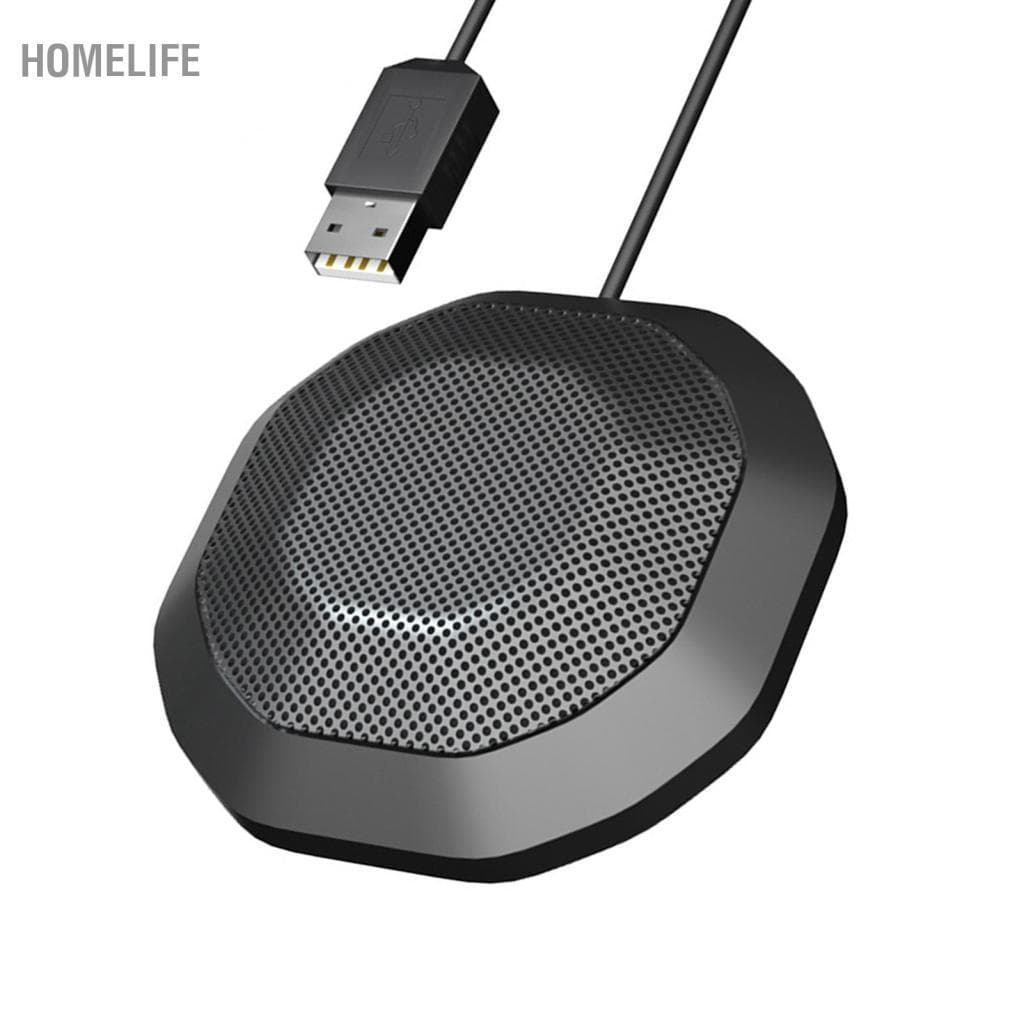 Homelife fangzi Microfone para computador Conferência USB portátil 360 ° Omnidirecional Condensador PC Microfone com