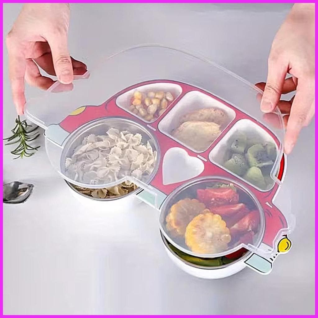 Pratos Infantis Divididos , Bonitos , Leves , De Aço Inoxidável , Bandeja Dividida , Almoço Infantil , Para Refeição , L