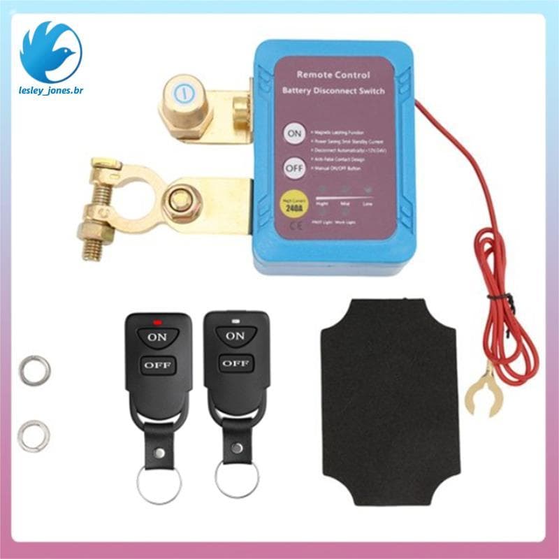 [lesley_jones.br] 12V/24V 240A Interruptor De Desconexão Da Bateria Com Controle Remoto Para Carro , Barco , Desligament