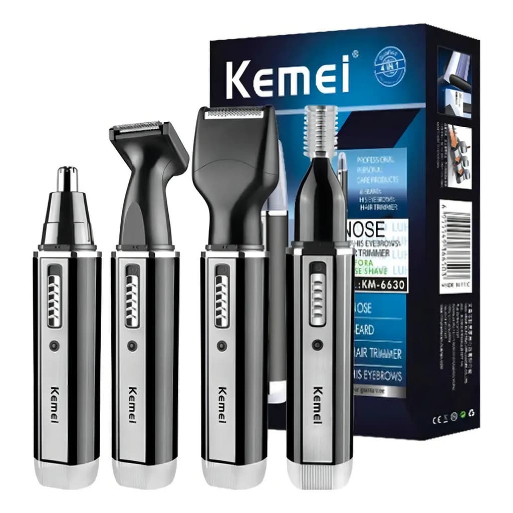 Aparador De Pelos 4 Em 1 Kit Limpeza Masculino Cabelo Corpo Nariz Barba
Recarregável