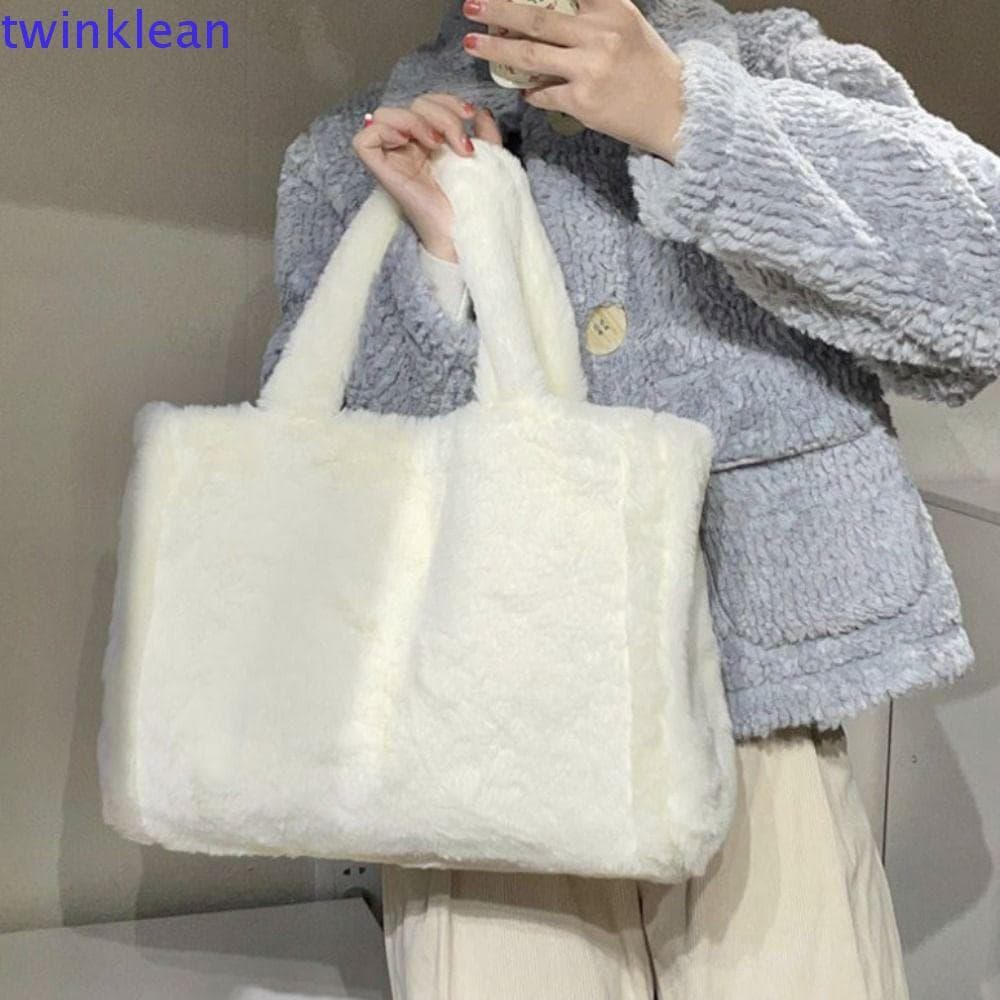 Bolsa Tote de Couro Sintético TWINKLEAN, Bolsa Macia e Fofa em Estilo Coreano, Bolsa de Ombro Diária para Escola na Cor