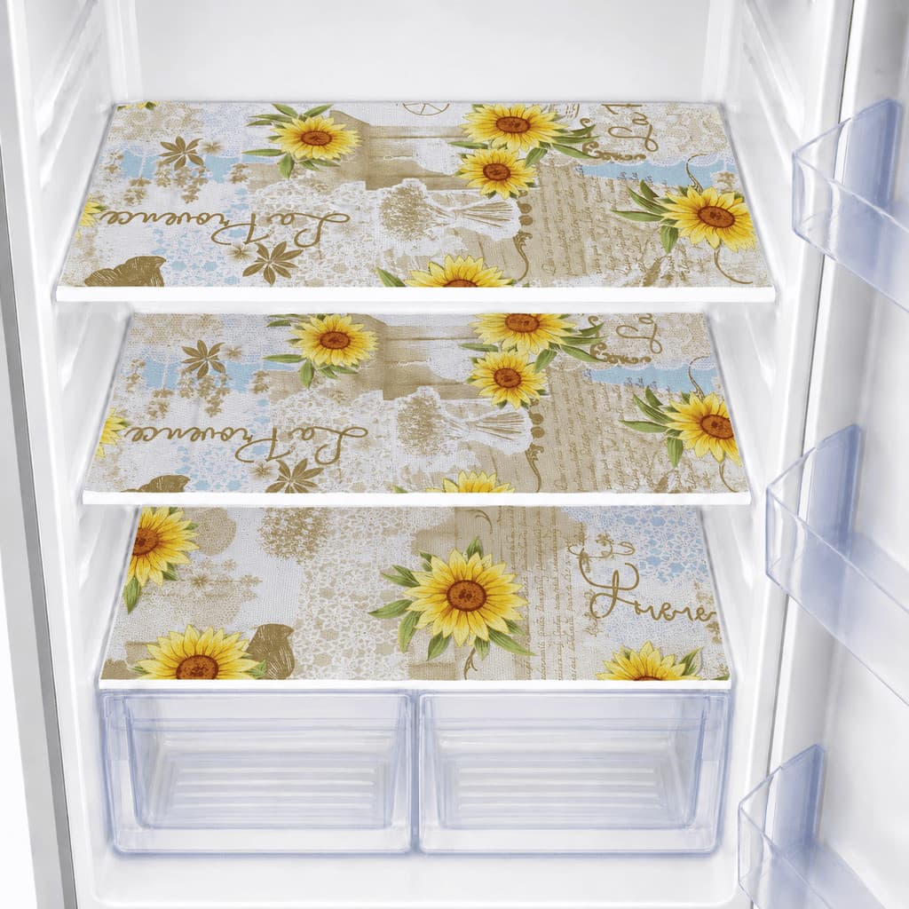 Kit 3 Toalhas de Geladeira PVC Térmico 55x35cm Universal Lavável Prateleira