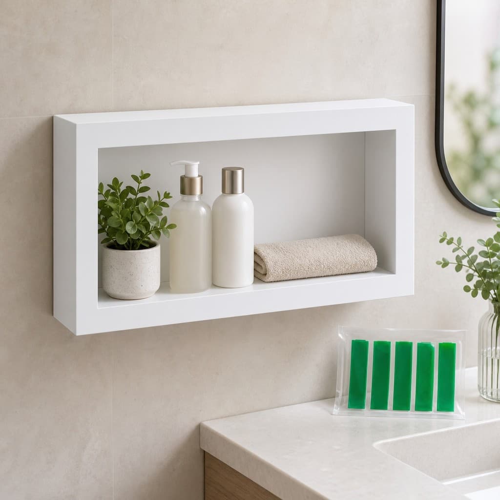 Nicho Organizador de Parede 28 × 40 cm com Fita Dupla Face para Banheiro, Cozinha, Sala e Quarto