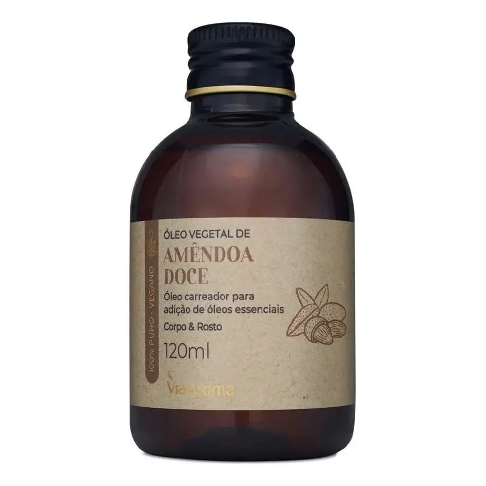 Óleo Vegetal Carreador P/ Corpo Amêndoa Doce 120ml Via Aroma