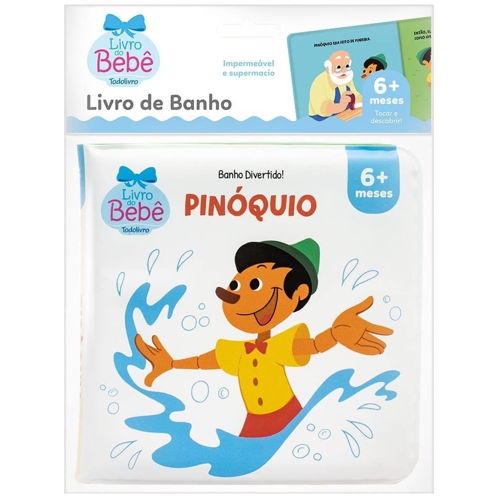 LIVRO DE  BEBE DE  BANHO DIVERTIDO PINOQUIO autor TODOLIVRO
