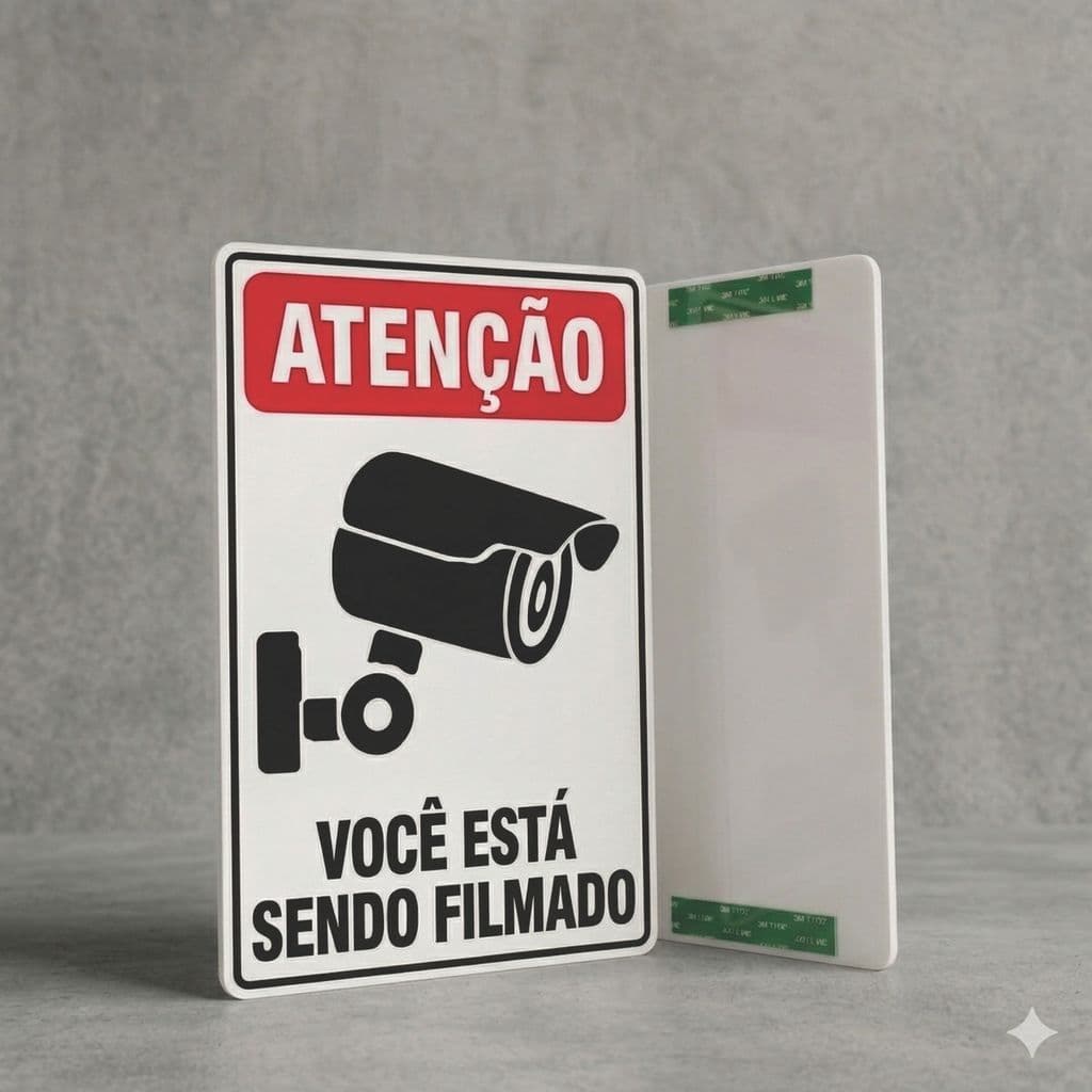 Placa Ambiente Monitorado Câmeras Segurança