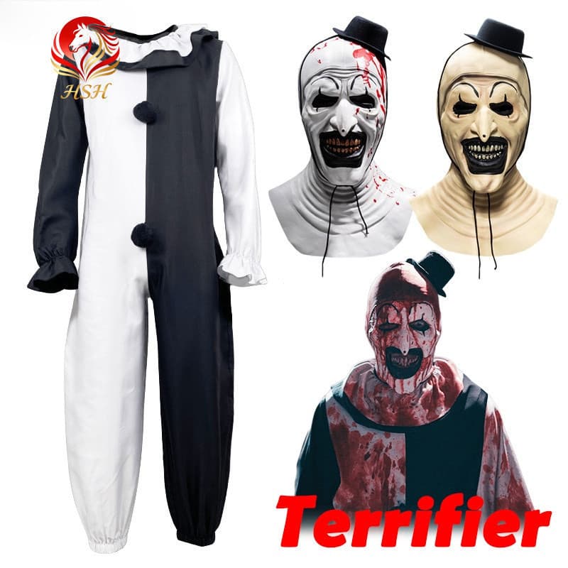 69441 Máscara de Palhaço Sangrento Assustador para Cosplay, Fantasia de Terror para Festa de Halloween para Adultos e Cr
