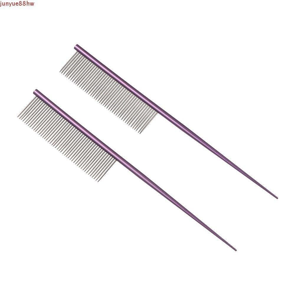 Pente para cuidar de cães, escova de aço inoxidável com dentes finos para remover pulgas de animais de estimação, escova