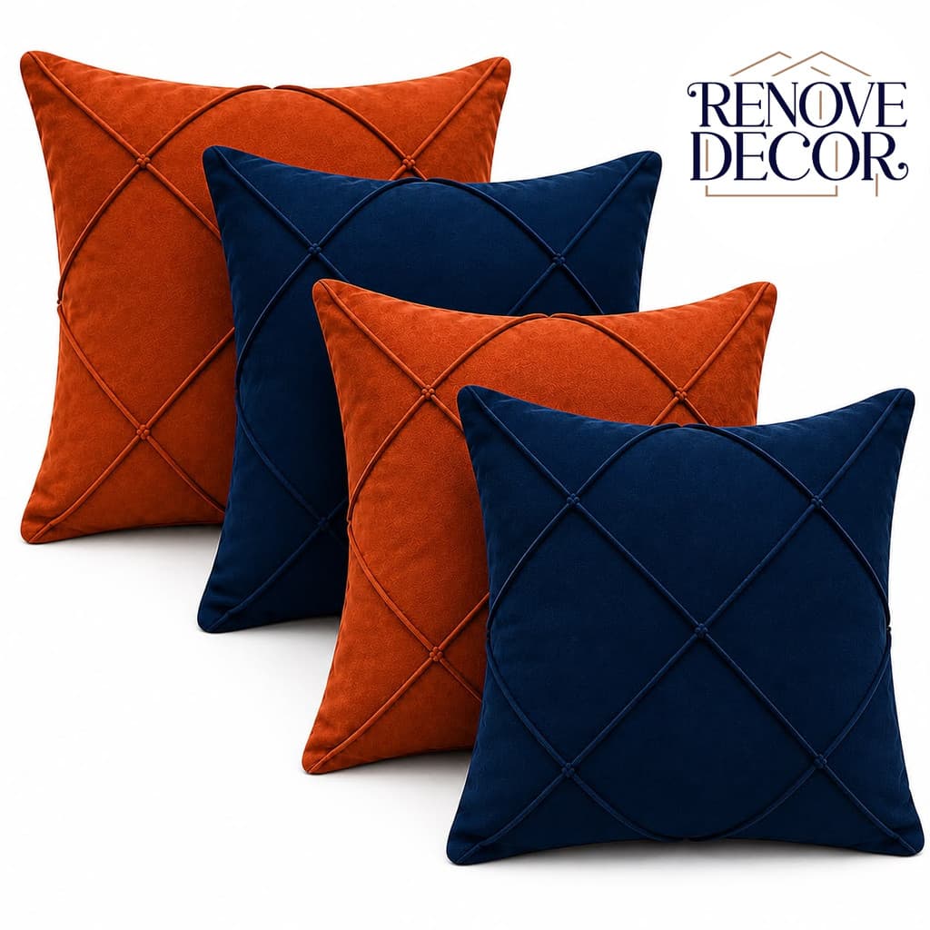 Kit 2 Capas De Almofada Com Zíper 40x40 Tecido Suede Premium-Drapeada -Capa De Almofada Decorativa Para Quarto Sala !