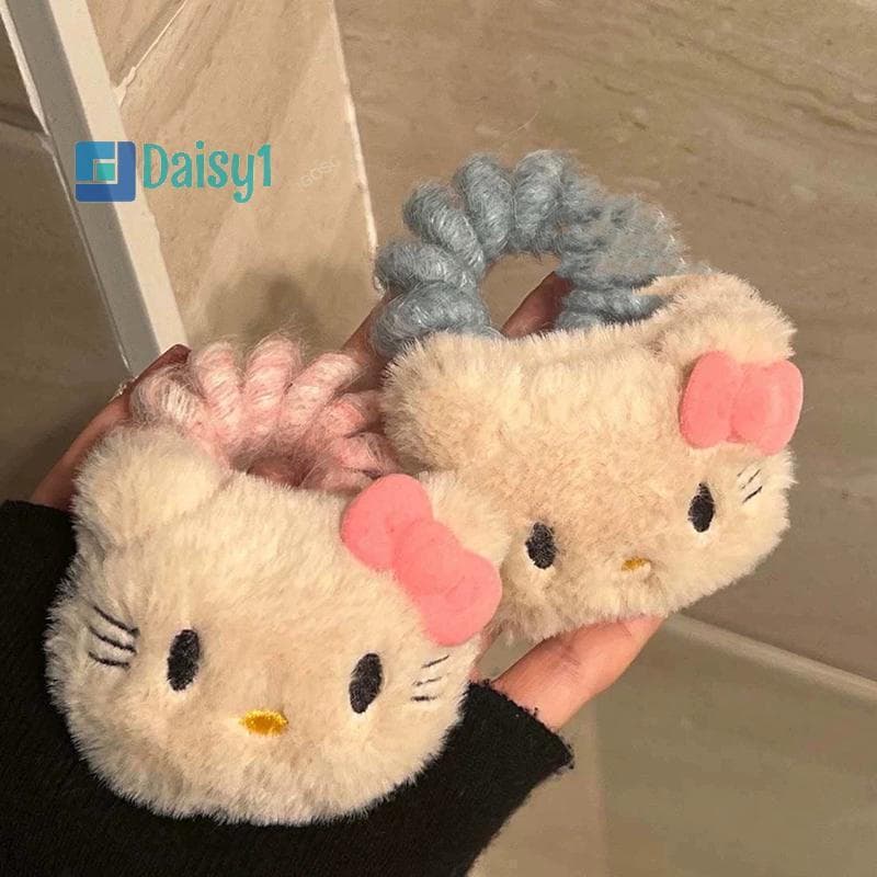 Mary1 Sanrio Hello Kitty Fio De Telefone De Pelúcia Anel De Cabelo Desenho Animado Kawaii Gato Faixas Elásticas Para Men