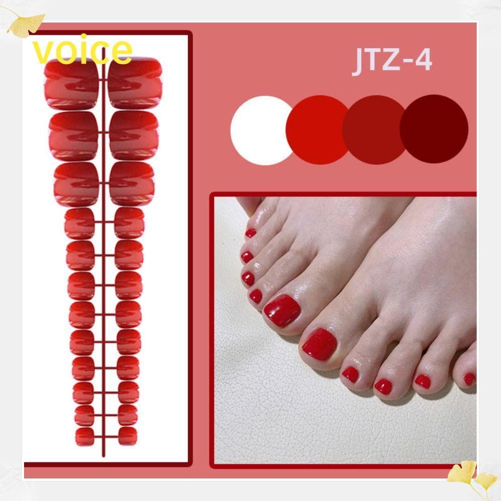 Voz 24 Pcs Unha Falsa , Cobertura Completa Destacável Cor Sólida Unhas Falsas , Manicure Brilhante Press-on Nails
