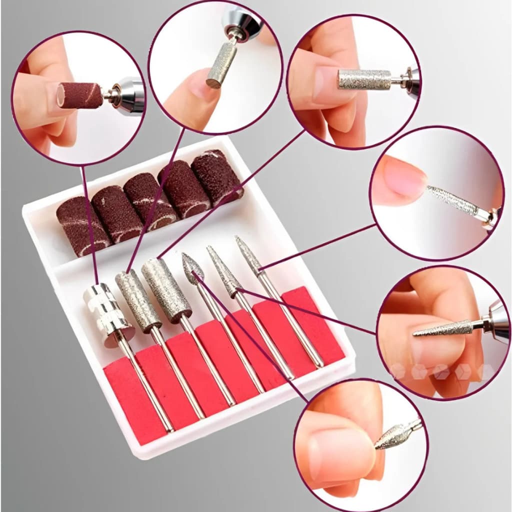 Kit 6 Lixas Refil Lixadeira Eletrica Unhas Gel