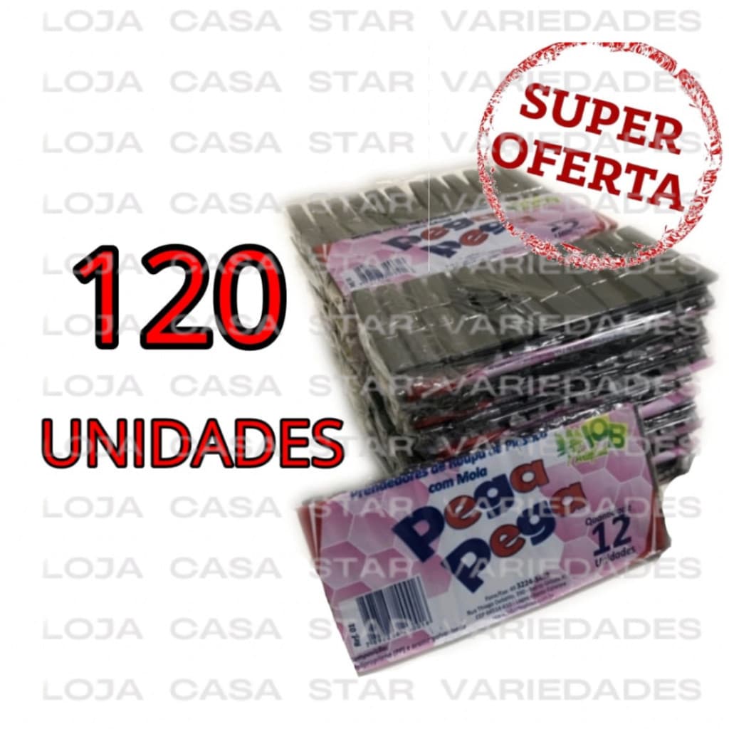 Kit 120 Prendedor Pregador De Roupa Plástico Reforçado Multiuso - Prendedores Pregador Para Varal Resistente