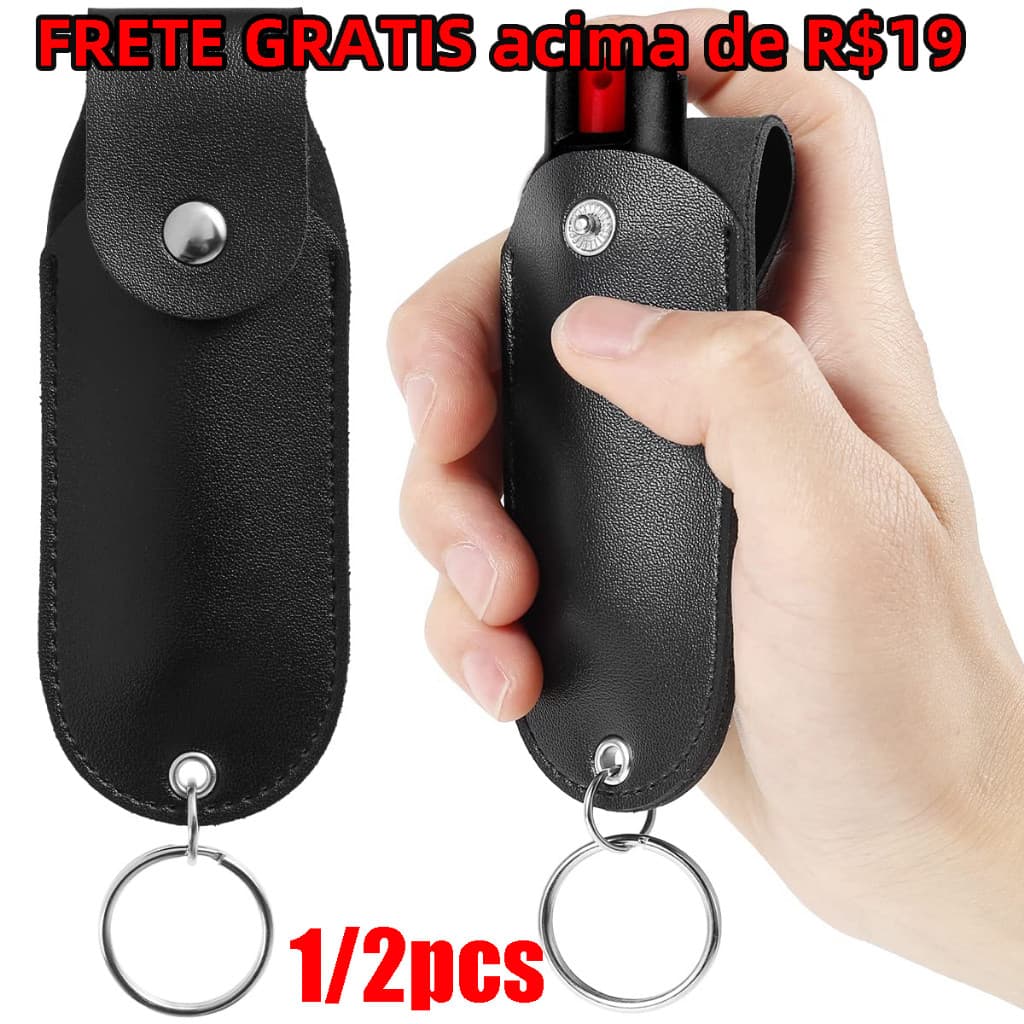1/2 Unidades de Bolsa para Spray de Pimenta, Mini Porta-Spray Portátil, Capa Protetora em Couro PU Superior 3814