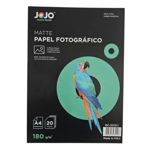 Papel Fotográfico matte fosco JOJO 180g 20 FLS