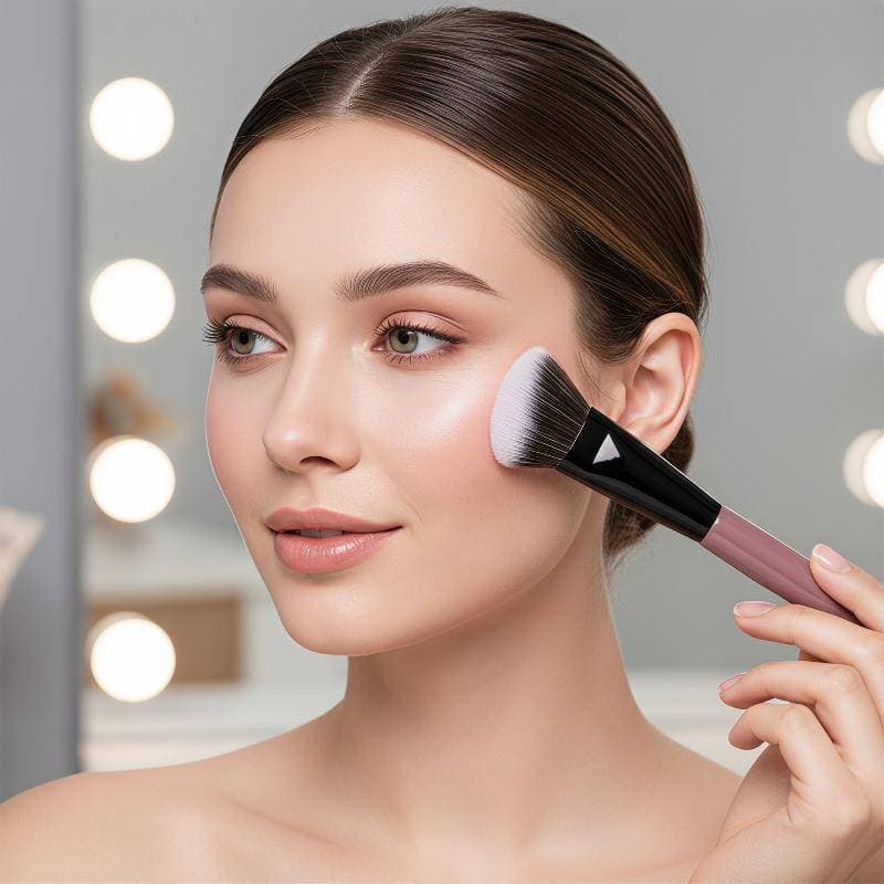 [maoting] Pincel De Maquiagem Slope Blush 1 Unidade Fofo Sem Costura Para Pó Gel Líquido Viagem Diária [MT]