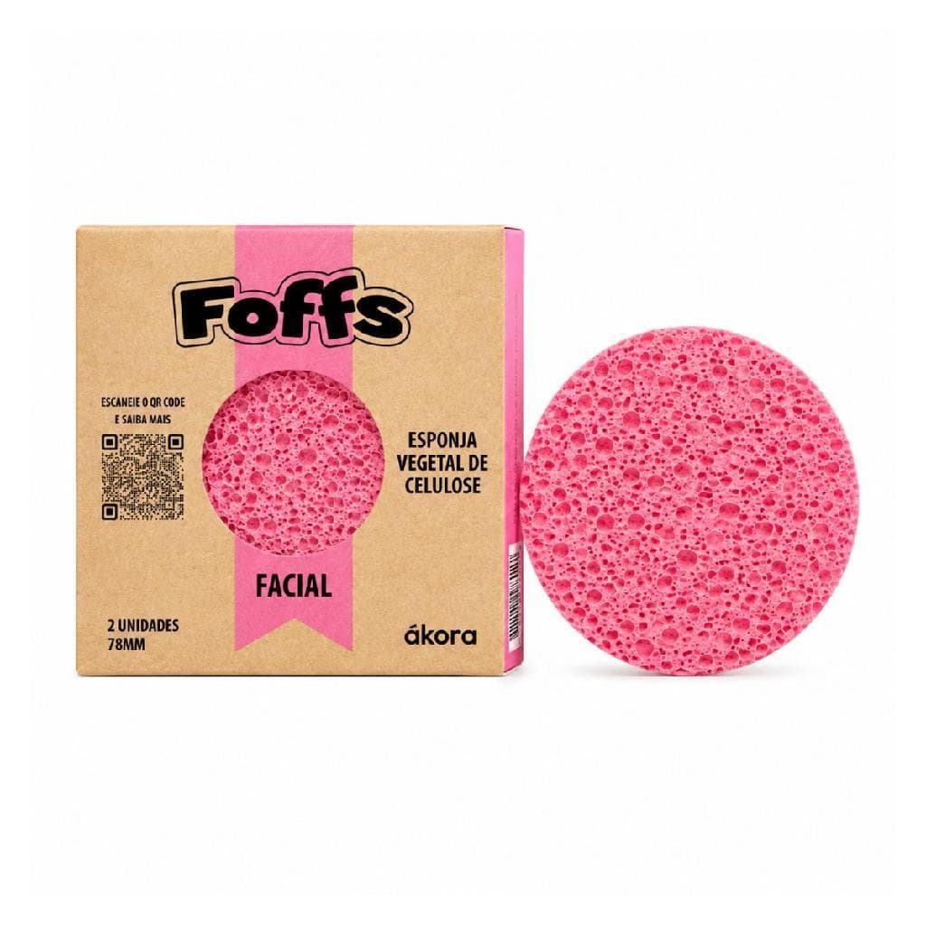 Esponja Vegetal de Celulose Facial Rosa Foffs