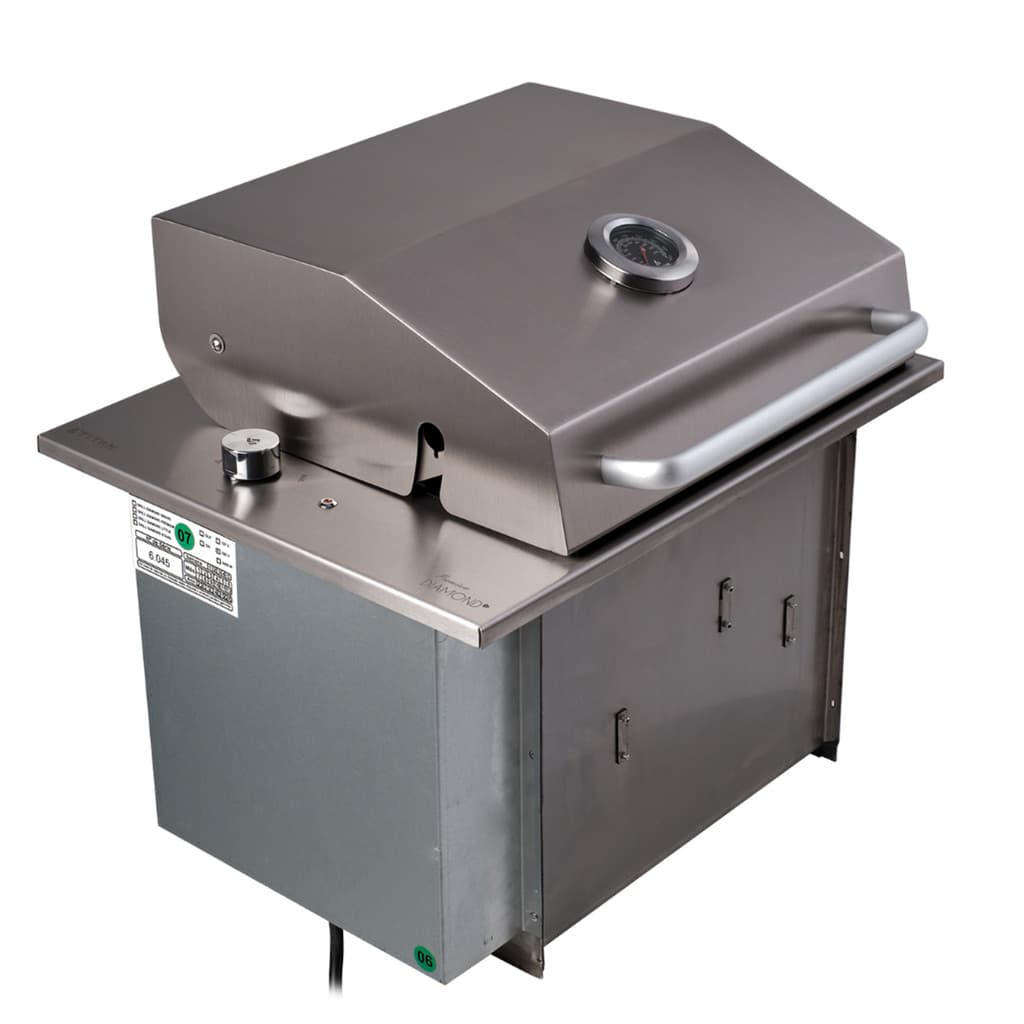 Churrasqueira Elétrica Grill Cooktop com Tampa e Veneziana Diamond Premium Titan