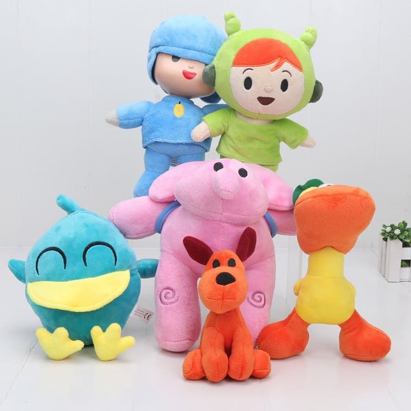 Conjunto de 4 peças de brinquedos de pelúcia Pocoyo Elly Duck Loula/presente de brinquedo de pelúcia infantil FTYL