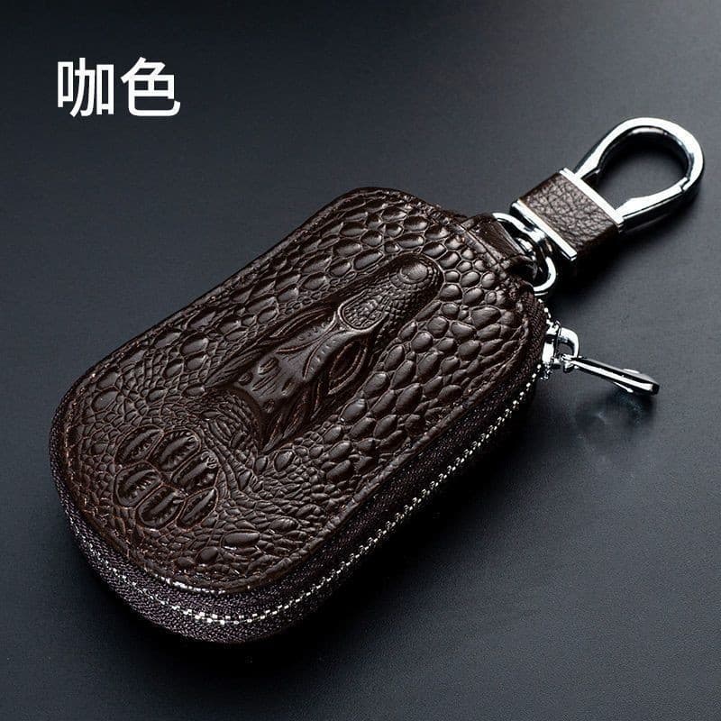 High-End textura caso chave do carro das mulheres dos homens padrão de crocodilo saco com zíper Mini cintura reboque cas