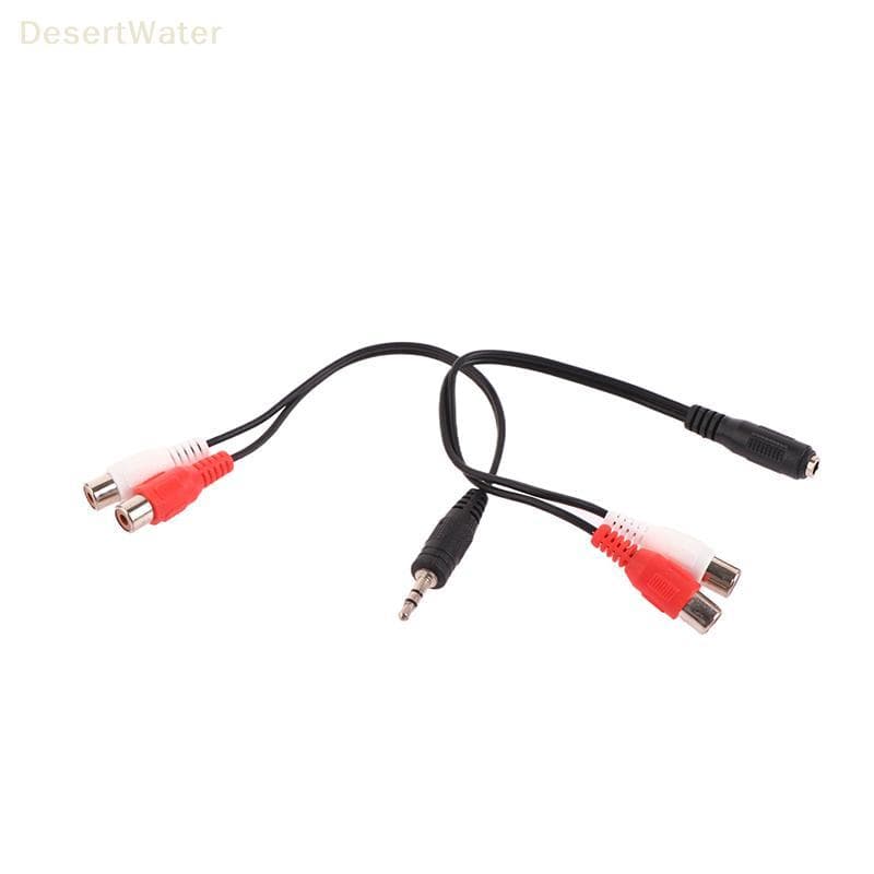 < DesertW > Cabo RCA Universal 3.5mm Ja De Áudio Estéreo Para 2RCA Soet Fêmea Macho Fone De Ouvido Adaptador De 3.5mm Am