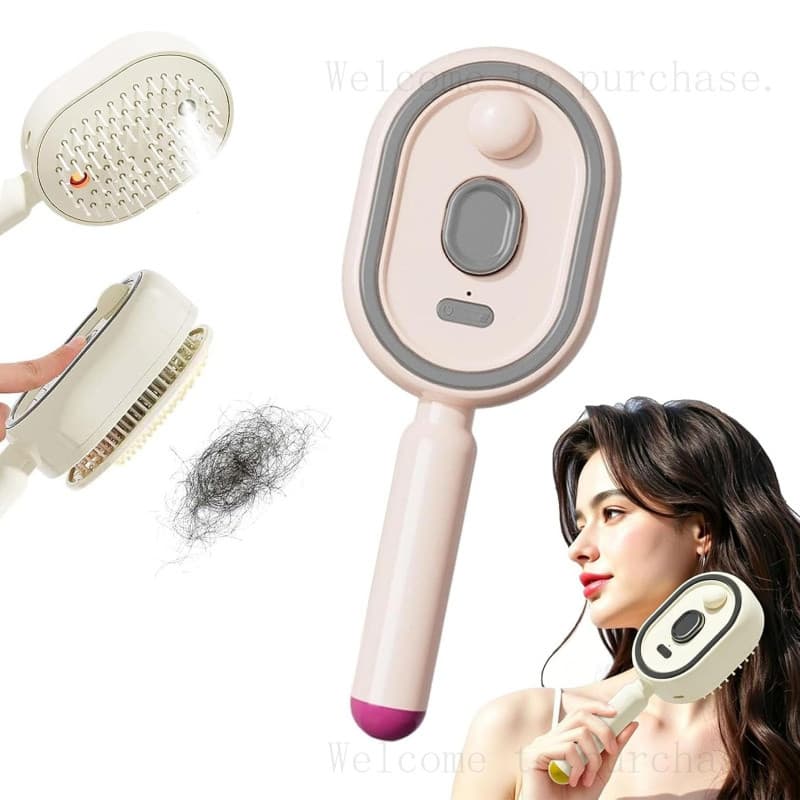 Escova de Massagem com Almofada de Ar e Spray Elétrico, Escova a Vapor Elétrica para Cabelo, Escova de Cabelo com Spray