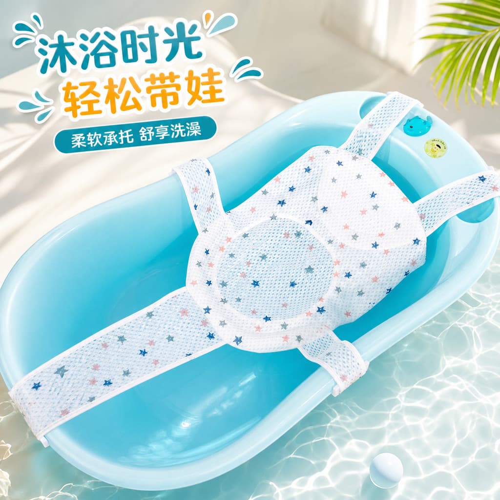 Suporte reclinável para banho de bebê Suporte reclinável para banho de bebê Rede de banho antiderrapante Proteção de cum