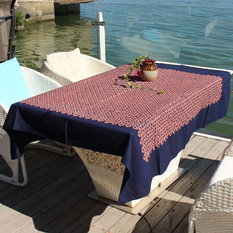 Lanyan estilo étnico conjunto de duas cores tingimento toalha de mesa gravata tingimento pano de algodão decoração artes