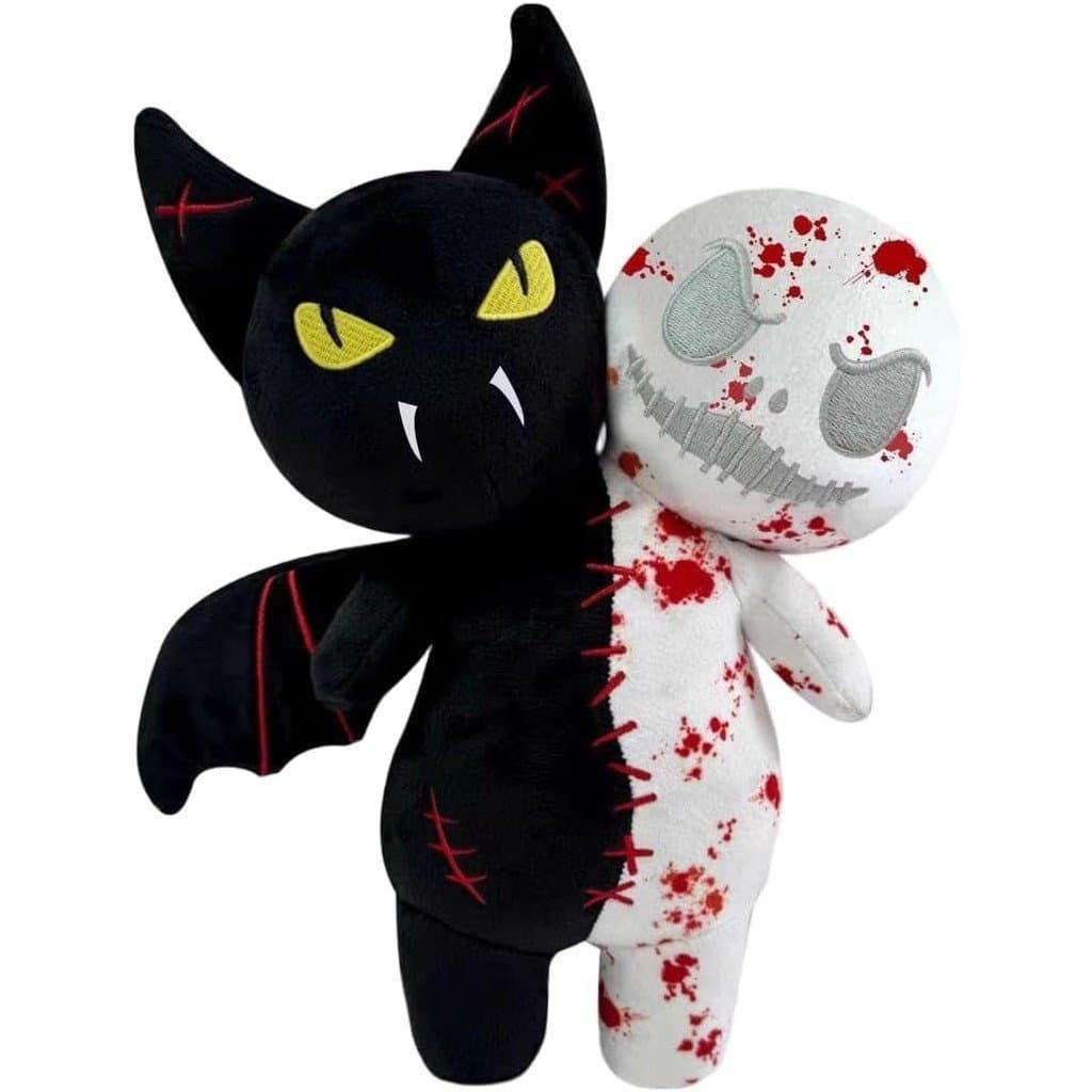 Brinquedo De Pelúcia De Halloween Que Brilha No Escuro – Travesseiro Reversível De Vampiro E Fantasma De Cabeça Dupla Ho