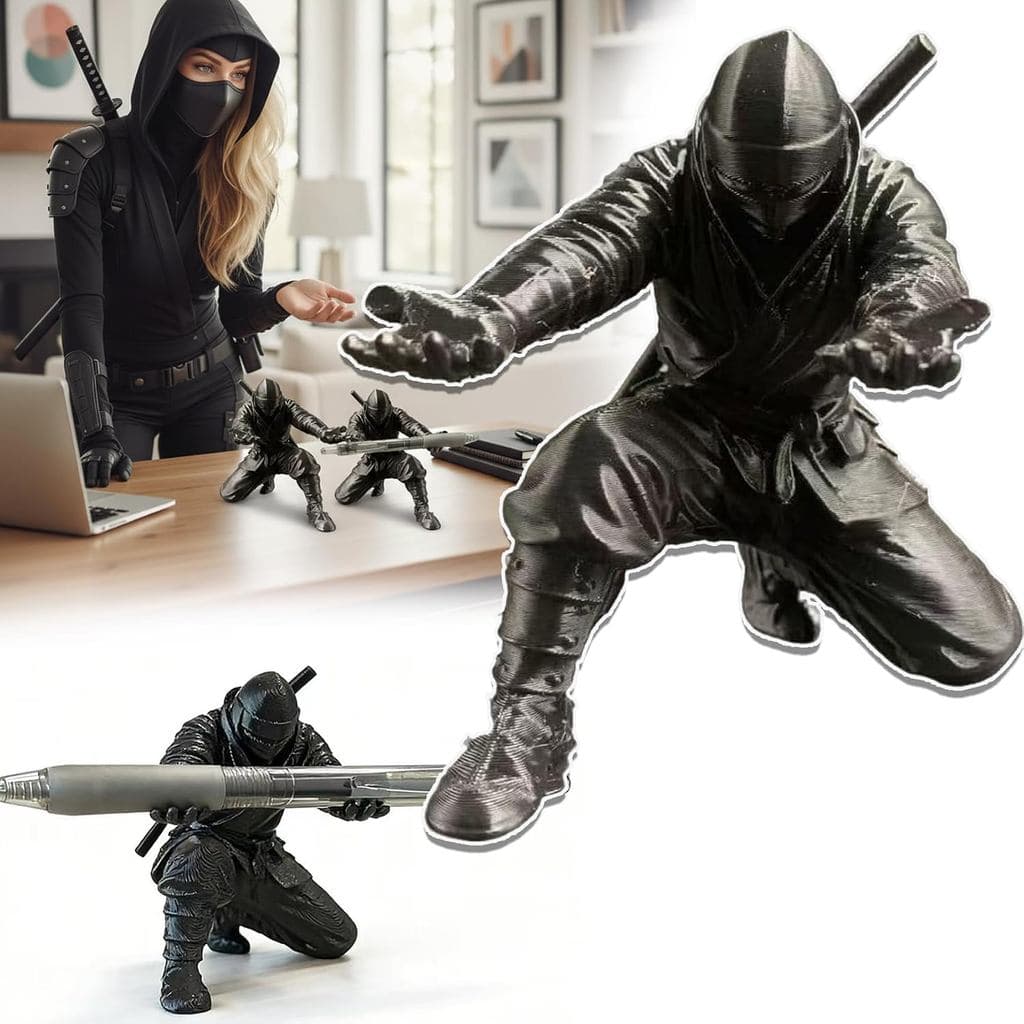 Porta-Canetas Ninja, Porta-Canetas Ninja com Caneta Personalizada para Mesa