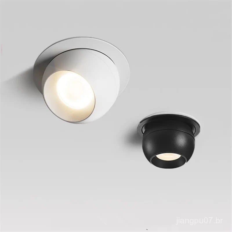 Luminárias LED Embutidas Rotativas 7W9W12W15W20W Antirreflexo COB, Luzes de Teto AC90-260V para Iluminação Residencial