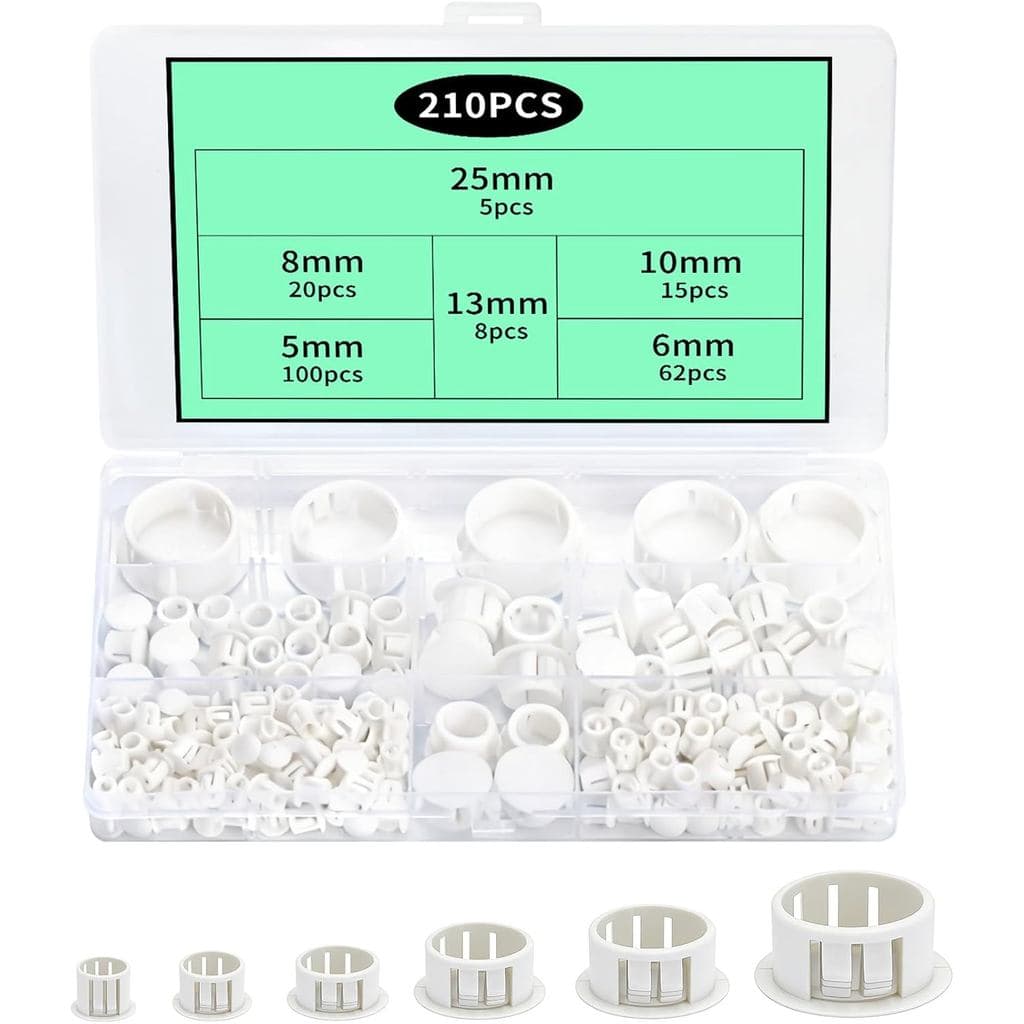 210 Peças de Tampas para Furos de Parafuso, Tampas Brancas para Parafuso, Tampas Plásticas, de Nylon para Furos R