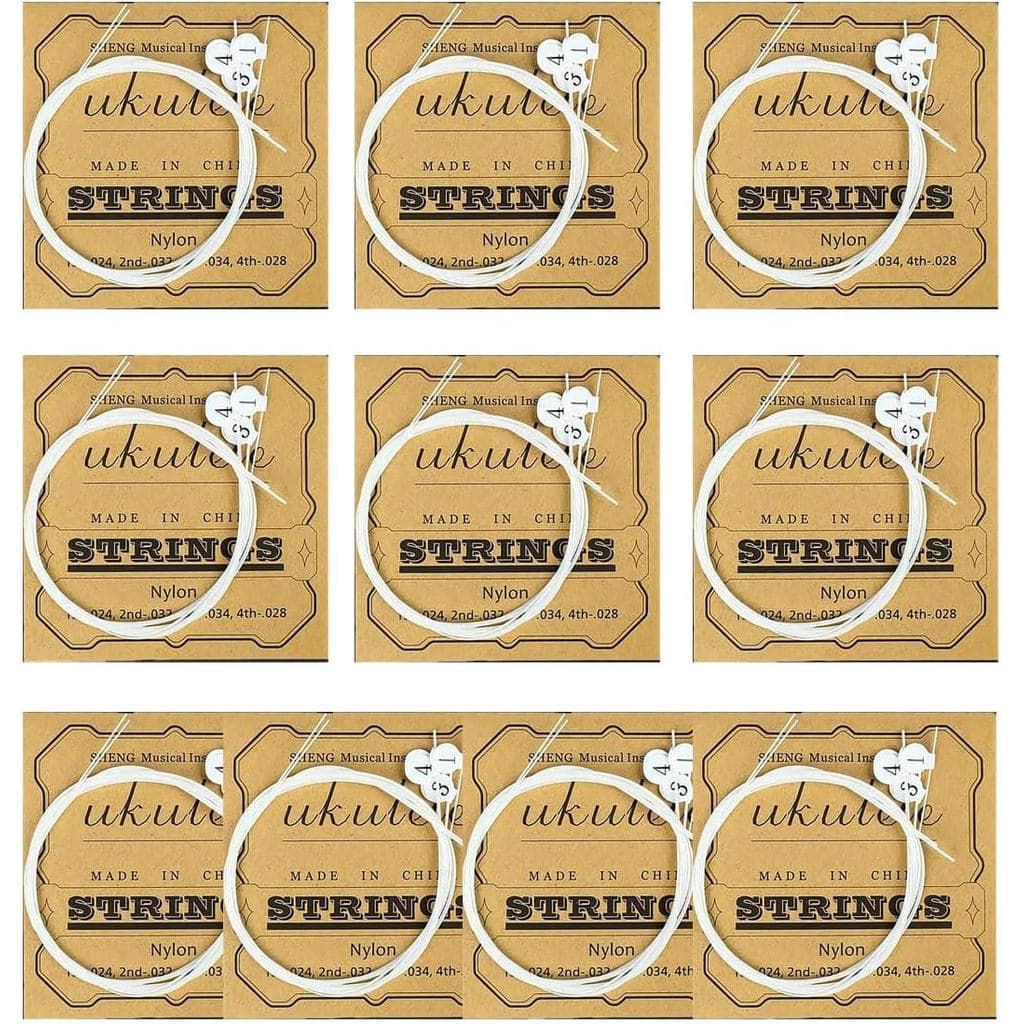Pacote com 10 Cordas de Nylon para Ukulele, Peça de Reposição para Ukulele Soprano (21 Polegadas), Concerto (23 Polegada