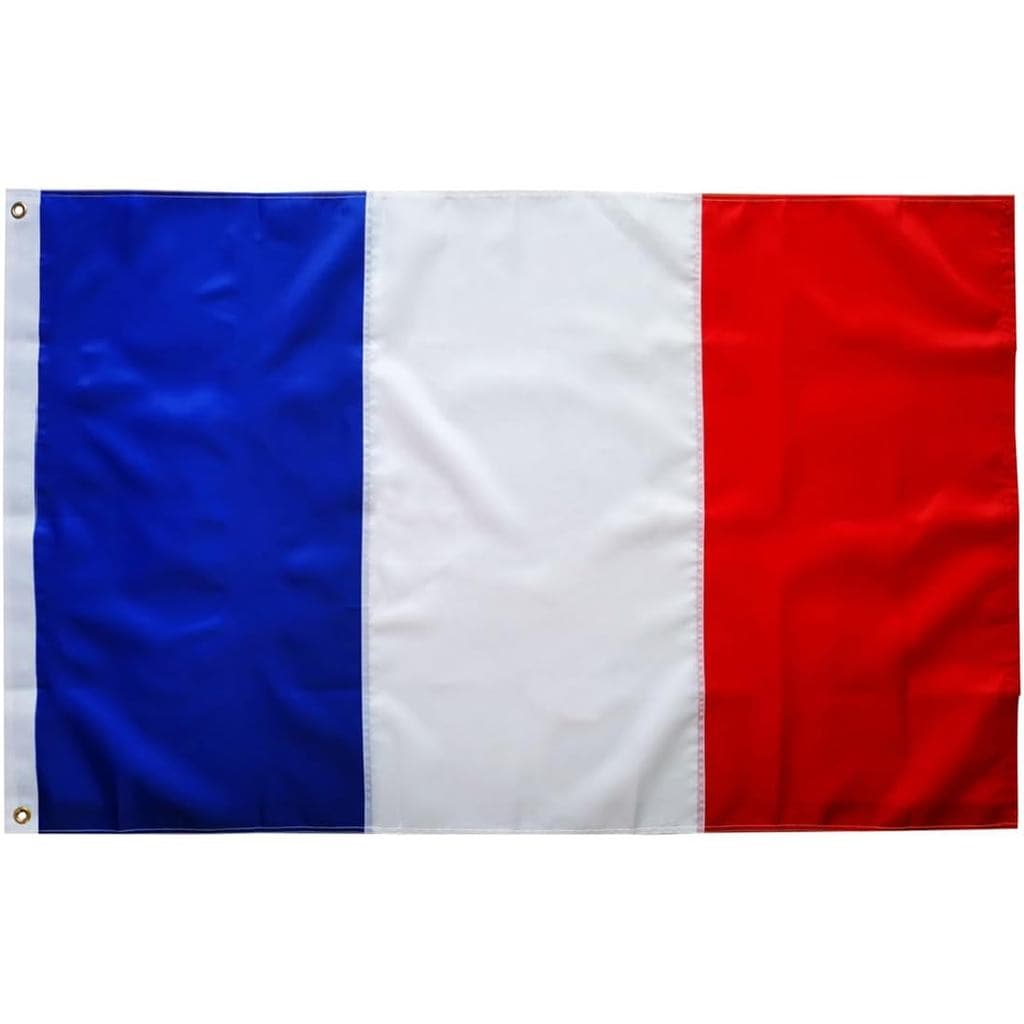 Bandeira da França 2x3 pés (60x90cm) - Bandeira Nacional Francesa com Listras Costuradas, Bandeiras Premium para Uso Int