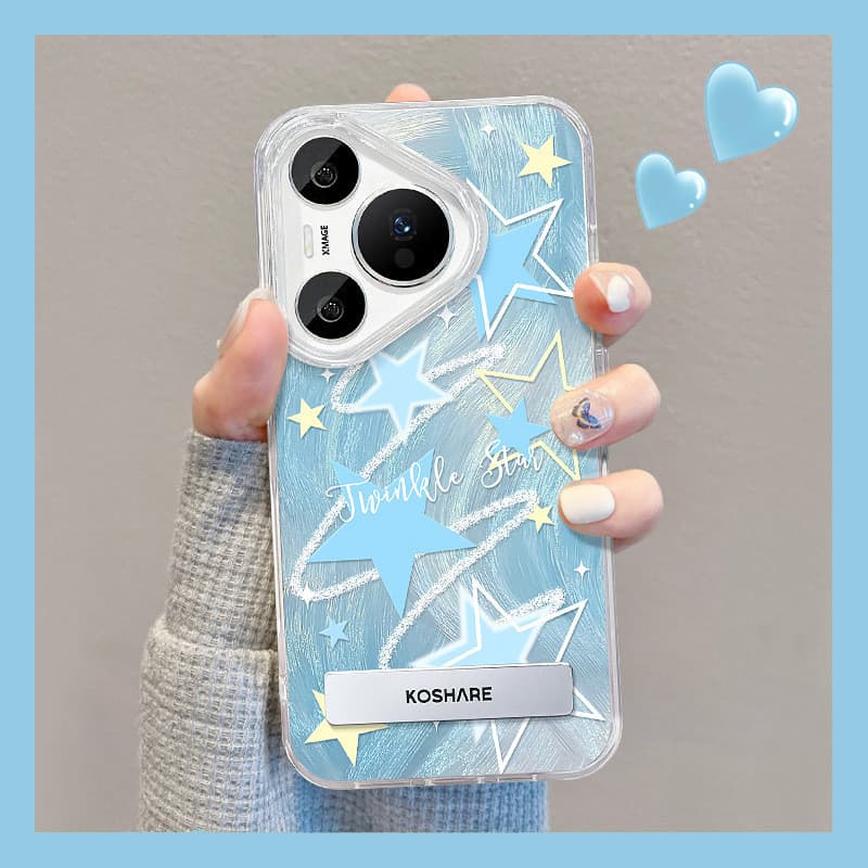 Adequado para capa de telefone vivo azul mancha estrela suporte oppo pena fio Xiaomi verão